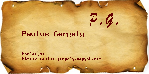 Paulus Gergely névjegykártya