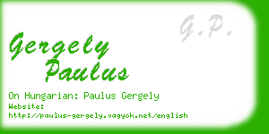 gergely paulus business card